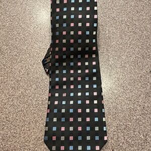 Alex Mishra Elegant Black Checkered Tie